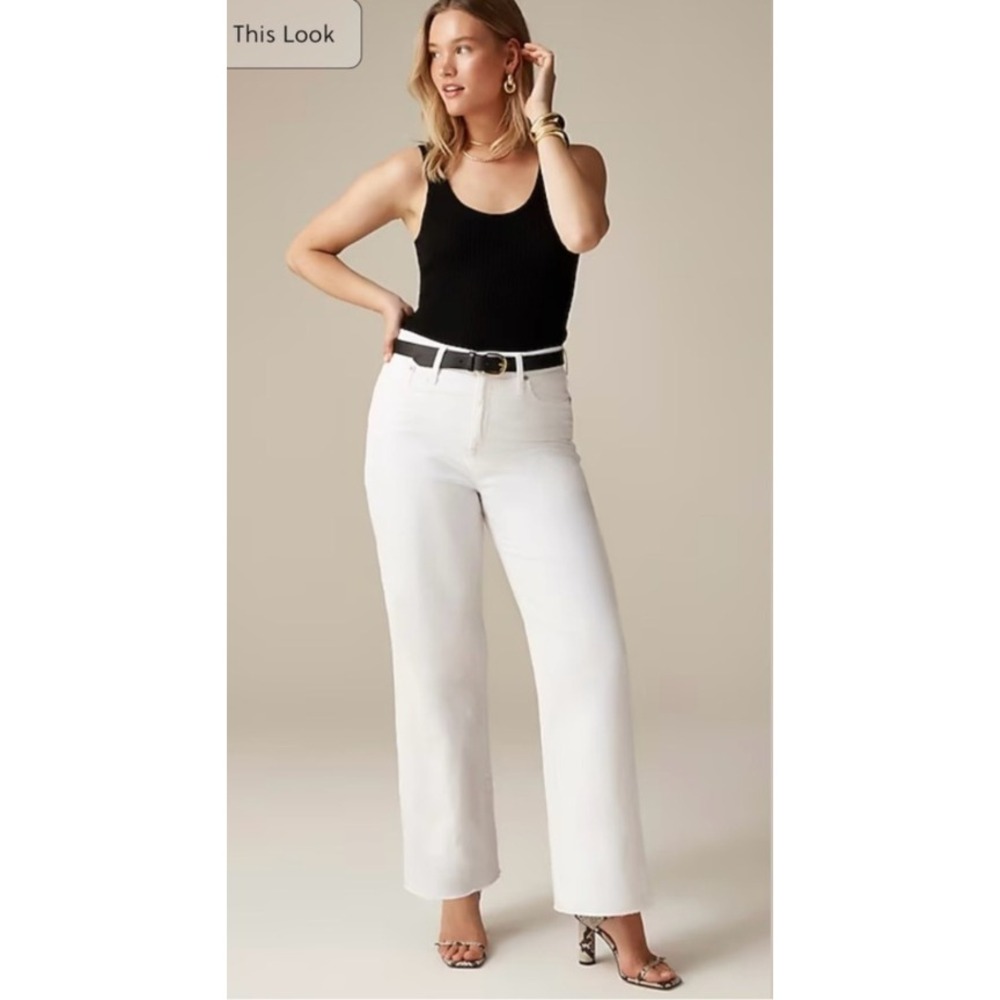 J. Crew Slim Wide Leg‎ Jean Stretch Denim White Wash Size 31 NWT